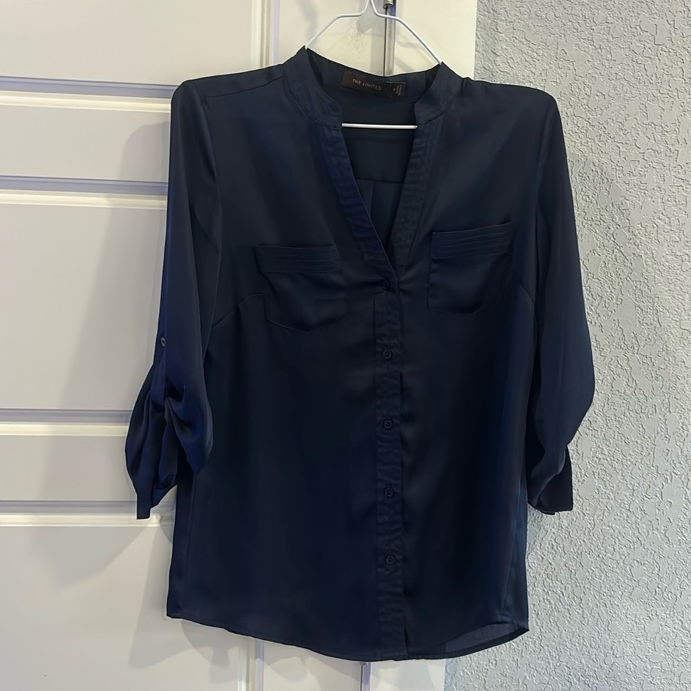 Dark blue The Limited button up blouse. Size small